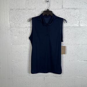 Nike Dri-FIT Victory Sleeveless Golf Polo, Obsidian navy/white large